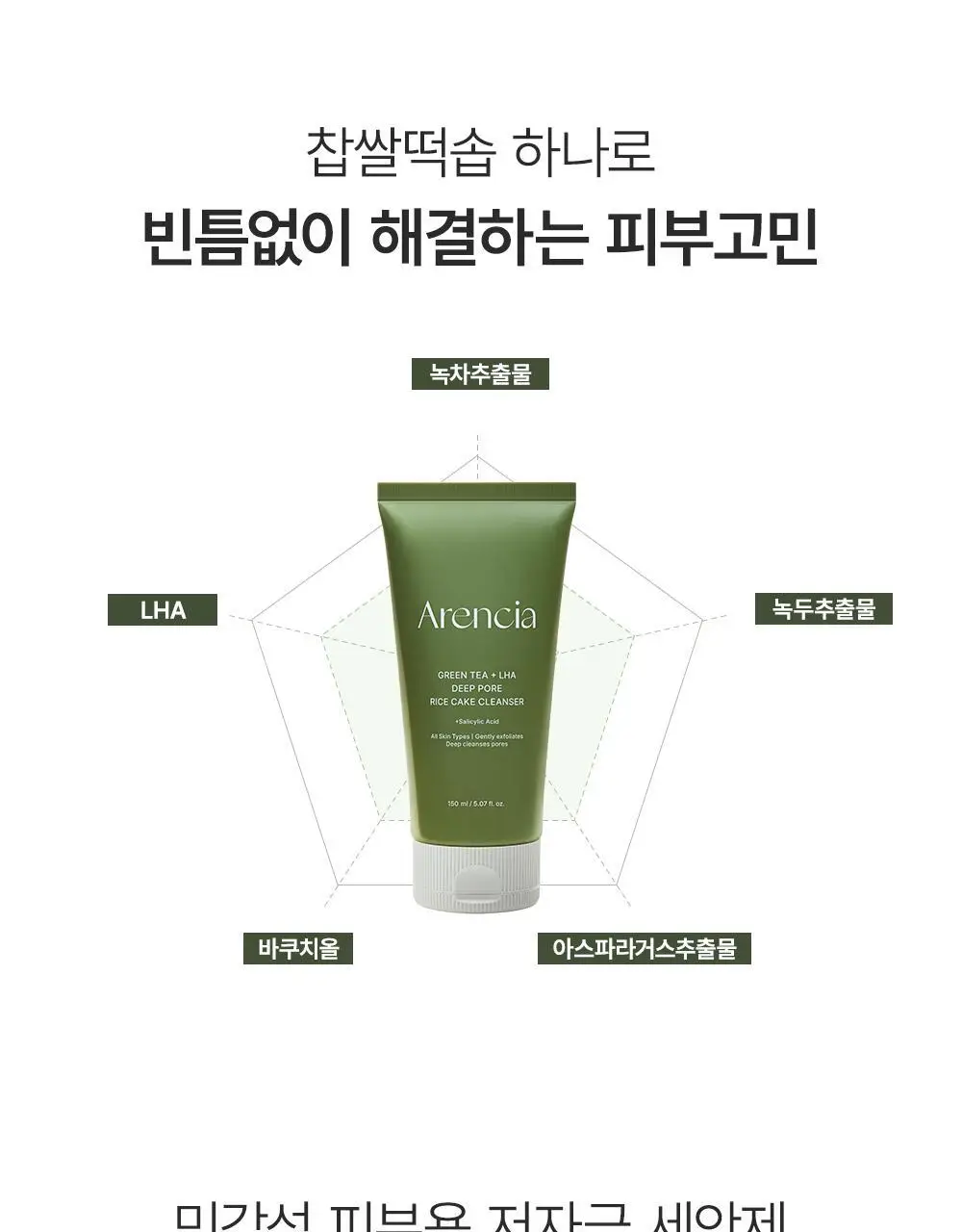 [2025어워즈]아렌시아 그린티 LHA 딥 포어 떡솝 클렌저 150g 어워즈 한정기획(+프레시떡솝15g 3종+스크런치) 상세페이지 14